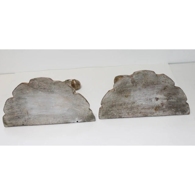 Silver 1970s Louis XV Style Brackets Silver Leaf - a Pair For Sale - Image 8 of 12