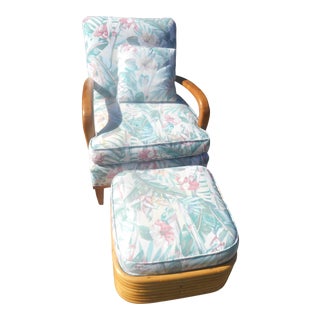 Mid-Century Modern Lounge Chair and Ottoman by Paul Frankl For Sale
