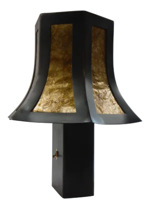 Black Steel & Bronze Pagoda Table Lamp