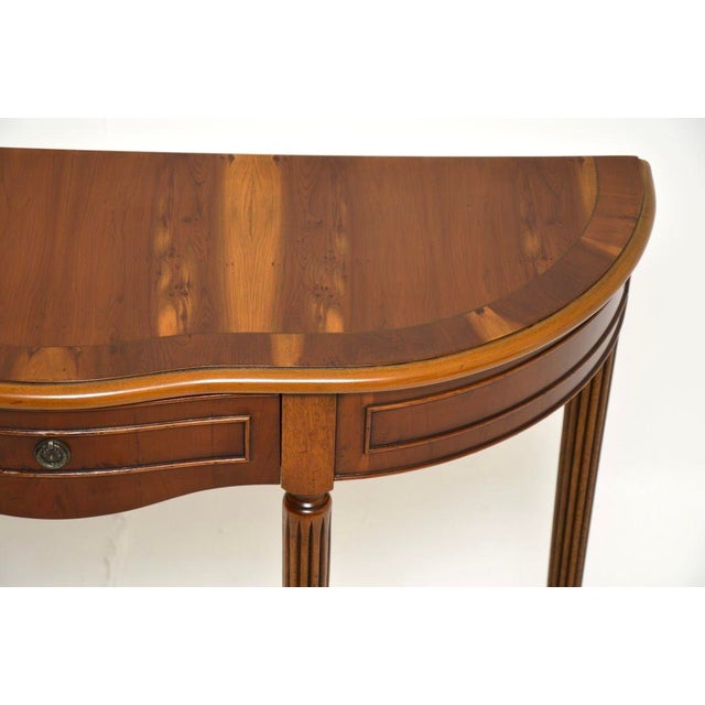 Wood Regency Style Yew Wood Console Table, 1950 For Sale - Image 7 of 10