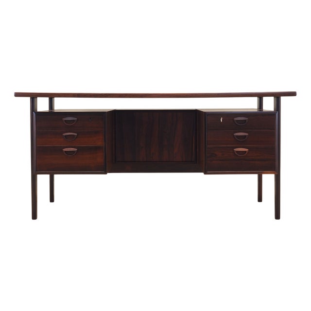 Vintage Danish Rosewood Desk, 1970s For Sale