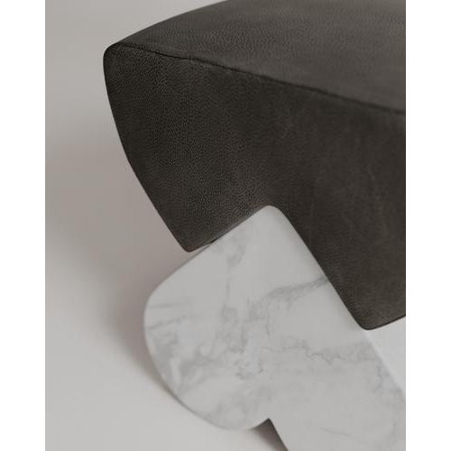 Black White Marble Heart-Shaped Cushion Amarino Seat by Esther Knopfler For Sale - Image 8 of 17