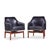 Jens Risom Mid Century Walnut Swivel Chairs - Pair Each chair measures: 26.5 wide x 25.5 deep x 32 high, with a seat...