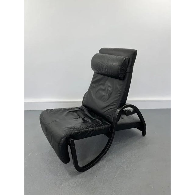 Sinus Lying Leather Black Chair from Westnofa, 1970s For Sale - Image 12 of 12