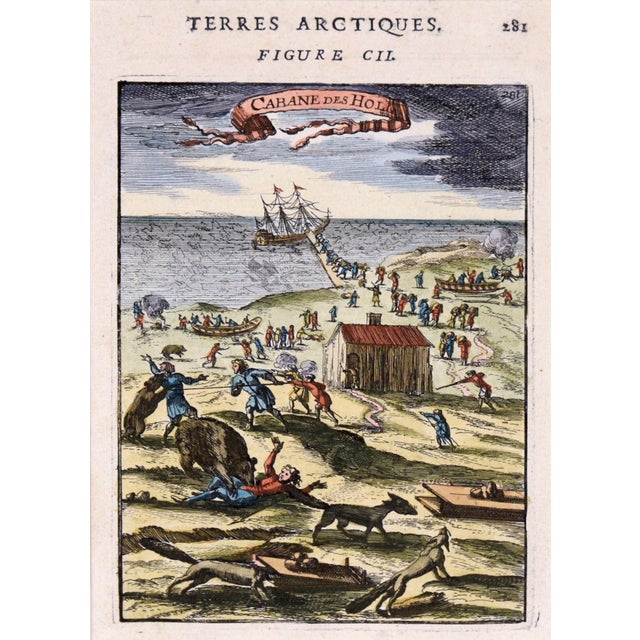 Rare Engraving "Cabane Des Hold, Terres Artiques, Fig CII," 1st edition "Description de l’Univers, page 281 This rare...