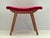 Mid-Century Red Fabric Footstool, 1970s For Sale - Image 11 of 15