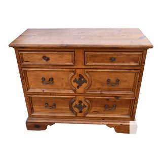 Vintage Henredon Solid Heavy Pine Spanish Baroque Chest of Drawers For Sale