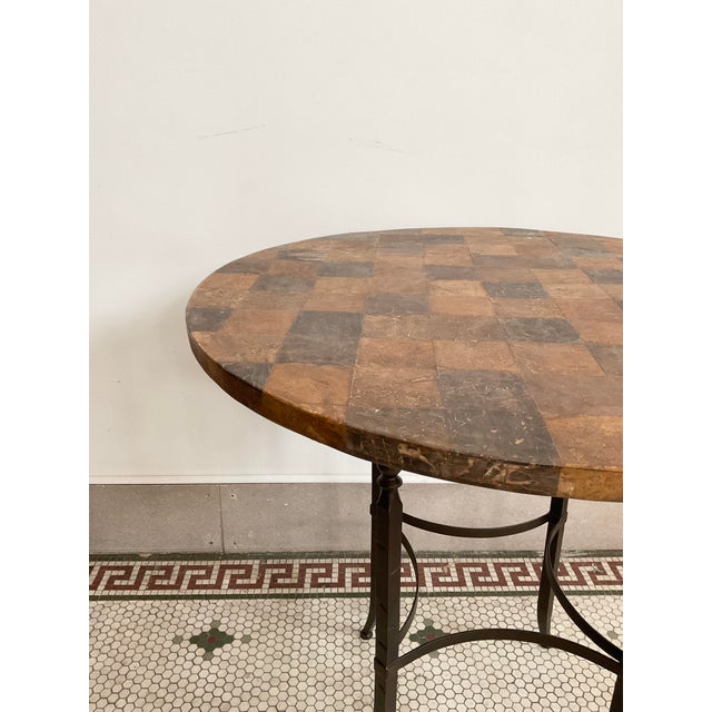 1990s High Top Bar Table With Checkerboard Tile Design For Sale In Raleigh - Image 6 of 11