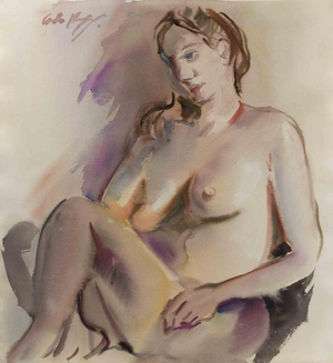 Carlo Ravagnan, Nude, Watercolor, 1960s