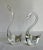 Mid 20th Century Mid 20th Century Pair of Hollywood Regency Glass Swans Figurines For Sale - Image 5 of 5