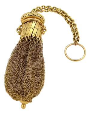 Cork Screw Top 21k Gold Antique Mesh Purse Bag