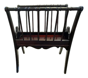 Large Vintage Solid Wood Magazine Rack