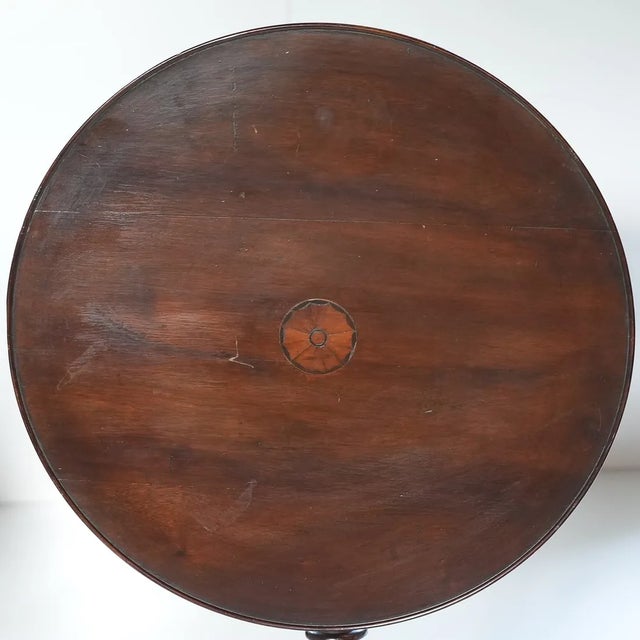 Traditional Antique Georgian Inlaid Mahogany Tilt Top Table For Sale - Image 3 of 4
