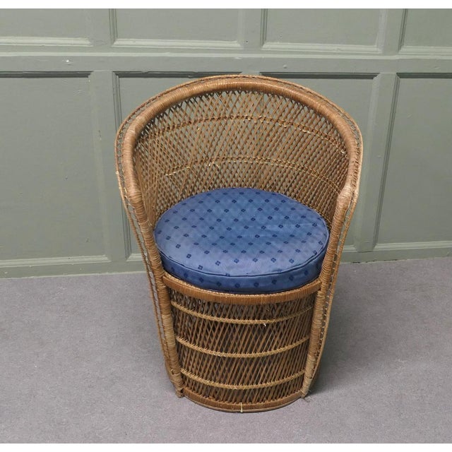 1960s French Tiki Style Woven Bamboo Tub Chair, 1960s For Sale - Image 5 of 8