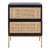2 Drawer Rattan Nightstand - Black/Gold For Sale