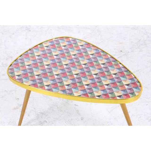 Vintage Flower Table with Colorful Checkered Pattern, 1960s For Sale - Image 5 of 9
