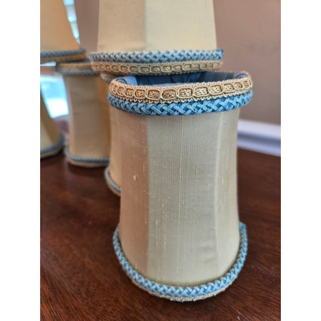 Champagne Silk Chandelier Lamp Shades - Set of 6 For Sale - Image 4 of 11