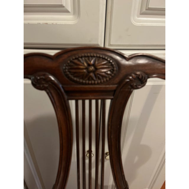 Wood Arm Chairs Chippendale Hepplewhite Lyre Back Hinkle Harris Mahogany Vintage For Sale - Image 7 of 7