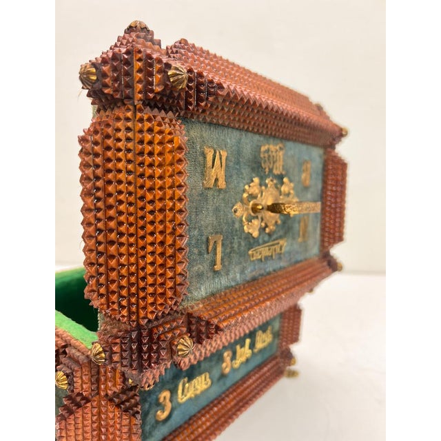 Antique Tramp Art Carved Wood Jewelry Box, Germany, 1895 For Sale - Image 17 of 18