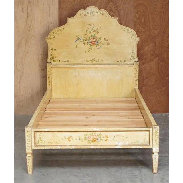 Sublime quality, antique French hand painted Napoleon II style bed frame This bed is of the finest quality, it has some...