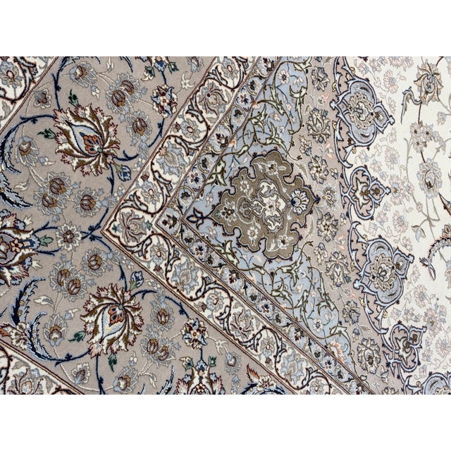 Pasargad Beige Persian Isfahan Silk & Wool For Sale - Image 11 of 18