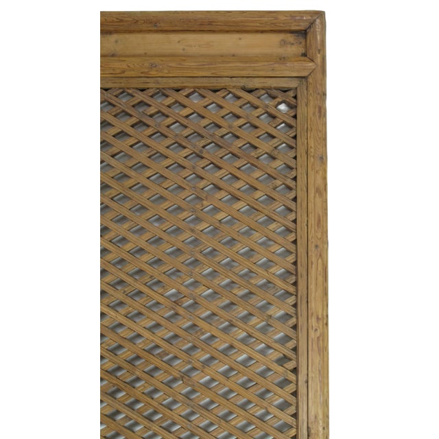 Early 20 Century Antique Chinese Screen Door - a Set of Lattice Screen Panels For Sale In Greensboro - Image 6 of 9