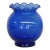 Mid Century Modern Glass Cobalt Blue Ruffle Rim Round Vase For Sale