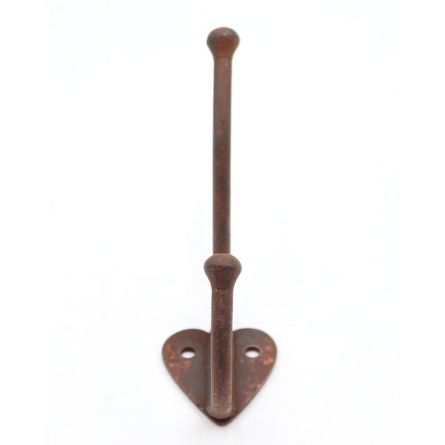 Traditional Vintage Cast Iron Double Arm Wall Hook For Sale - Image 3 of 4