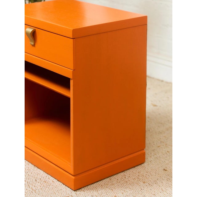 Paint Orange Pair of Vintage Nightstands For Sale - Image 7 of 8