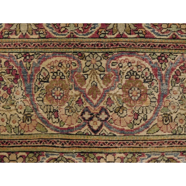 Beige 1900 Antique Persian Kerman Lavar Rug- 9′ × 14′ For Sale - Image 8 of 12