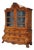 Large Dutch Display Cabinet in Walnut and Walnut Burl For Sale