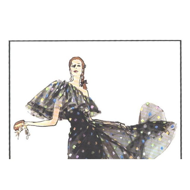 Contemporary 1981 Rare French Chanel Couture Fashion Design by Gruau, Matted For Sale - Image 3 of 5