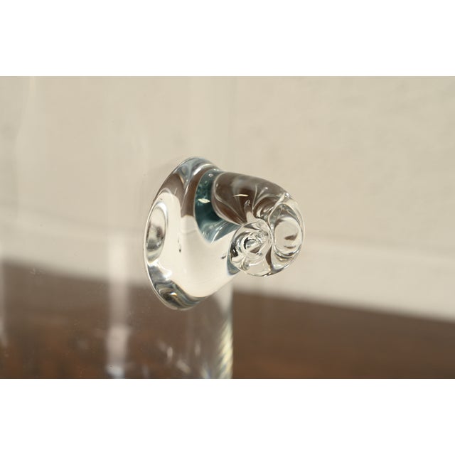 Late 20th Century Tiffany & Co. Modern Clear Crystal Champagne Ice Bucket With Scrolled Handles For Sale - Image 9 of 15