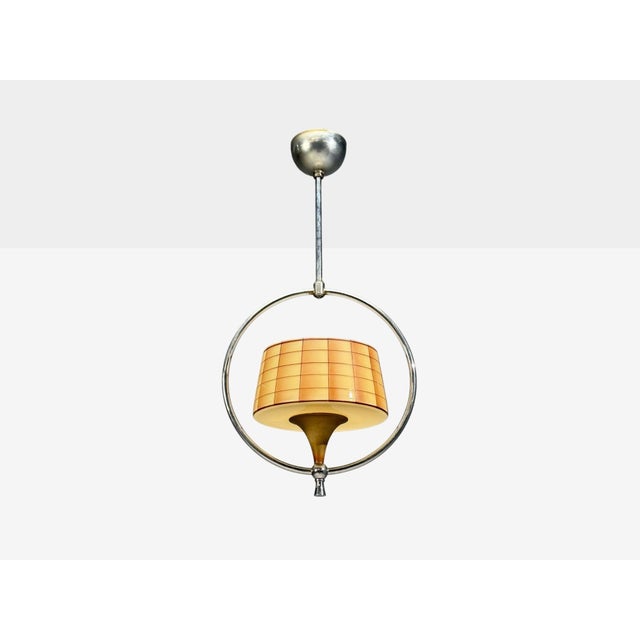 Mid-Century Modern Swedish Modern, Pendant Light, Glass, Metal, Sweden, 1930s For Sale - Image 3 of 11