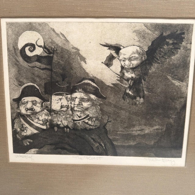 Hand-Signed Lithograph in Custom Linen Mat & Frame Offered here is an original artist proof of The Roost by listed...