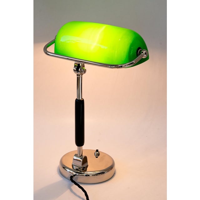Bauhaus Nickel-Plated Swiveling Banker's Table Lamp, Germany, 1920s For Sale - Image 16 of 18