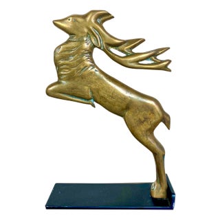 Art Deco Jumping Deer in Bronze, 1920s For Sale