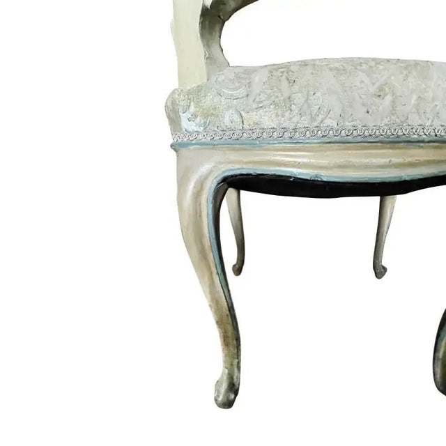 Wood Mid 18th Century Italian Rococo Poly-Chrome Painted Armchair For Sale - Image 7 of 7