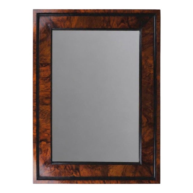 Antique Biedermeier Square Walnut Wall Mirror, Vienna, 1850s For Sale
