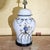 Late 20th Century Chinese Chinoiserie Porcelain Table Lamp With Relief Floral Motif & Black Shade, 30"h For Sale - Image 17 of 18