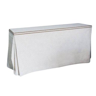 Custom Rose Tarlow Linen Skirted Console - Designed by Jeffrey Bilhuber For Sale