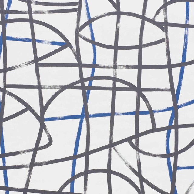 Contemporary Schumacher Abstratto Wallpaper in Black & White For Sale - Image 3 of 4