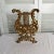 English Vintage Gilt Metal Music Lyre Mail Holder or Magazine Rack For Sale - Image 3 of 7
