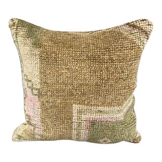 20 x 20 Rug Pillow Cappadocian Serenity Turkish Pillow Cushion Cover For Sale