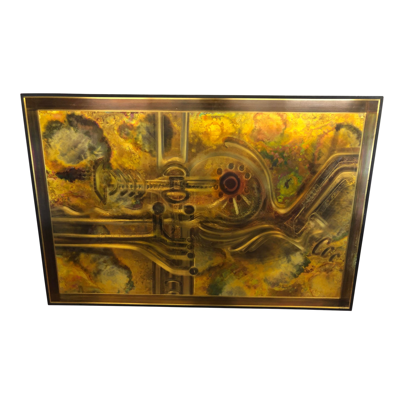 Bernhard Rohne Acid Etched Metal Wall Art Framed Chairish