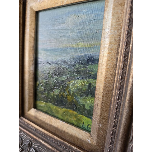 Late 20th Century Original Landscape Oil Painting in Ornate Carved Wood Frame, Impressionist Countryside Artwork, Cottage Wall Decor, Nature Art For Sale - Image 12 of 13