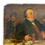 This antique café motto painting depicts a lively tavern scene accompanied by the humorous German proverb "Die Rose blüht,...
