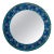1/5 Blue Hand-Painted Enamel Mirror by Bodil Eje, Denmark 1960s For Sale