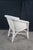 Late 20th Century 2 Wicker White Painted Boho Chic Cottage Farmhouse Patio Armchairs For Sale - Image 4 of 11