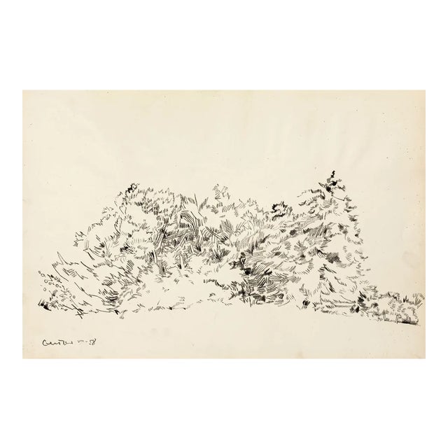 Landscape - Original Mixed Media by T. Gertler - 1970s 1970s For Sale